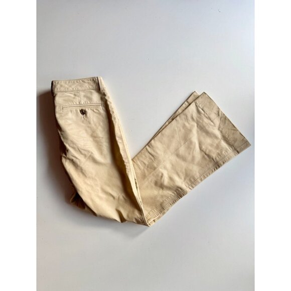 THEORY Beige Genuine Leather Low Rise Bootcut Pants, Size 2 - Picture 1 of 12